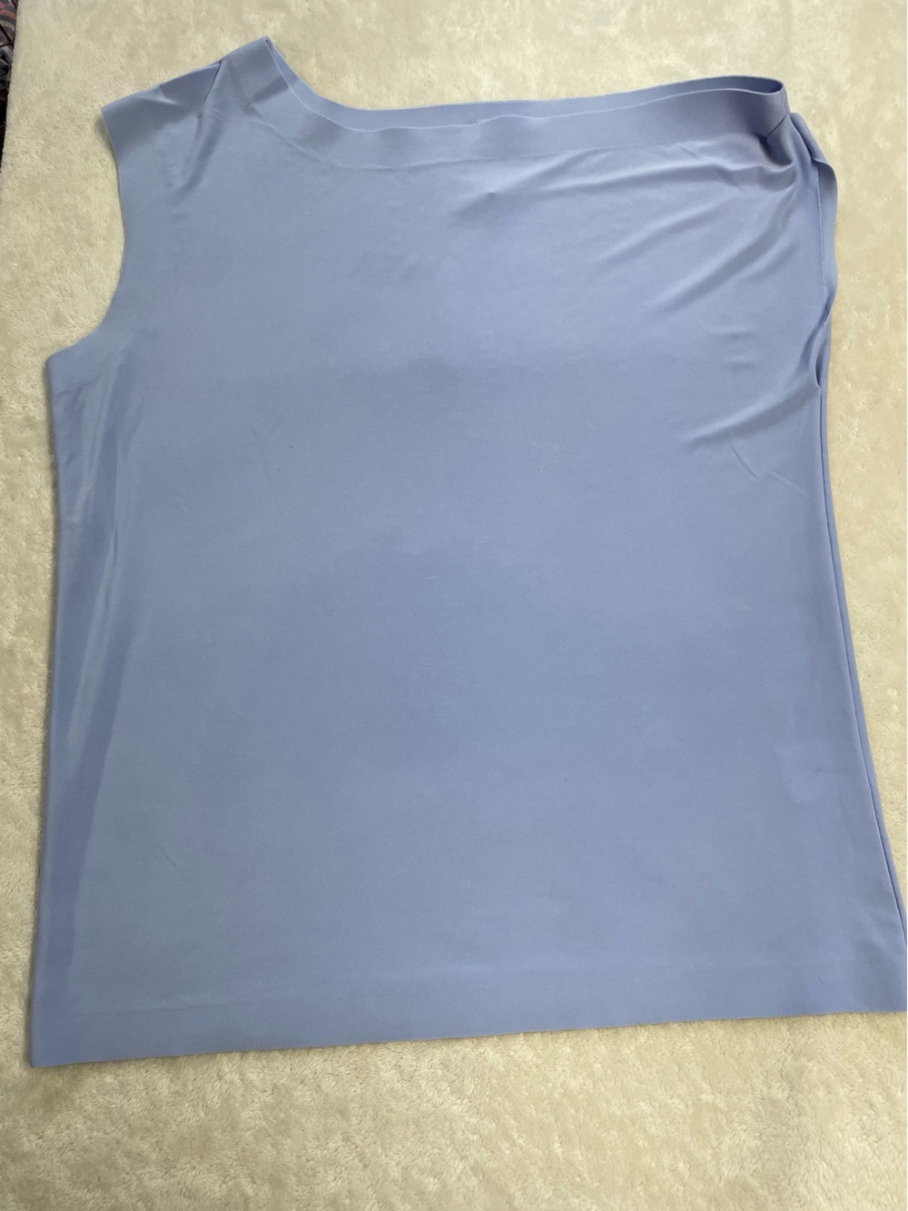 Norma Kamali Pale Blue Asymmetrical Shoulder Bodycon Top